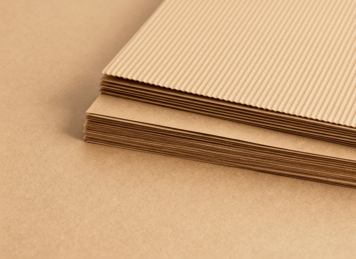 Recycled Ribbed Brown Kraft Paper Sheets - 60CMx60CM