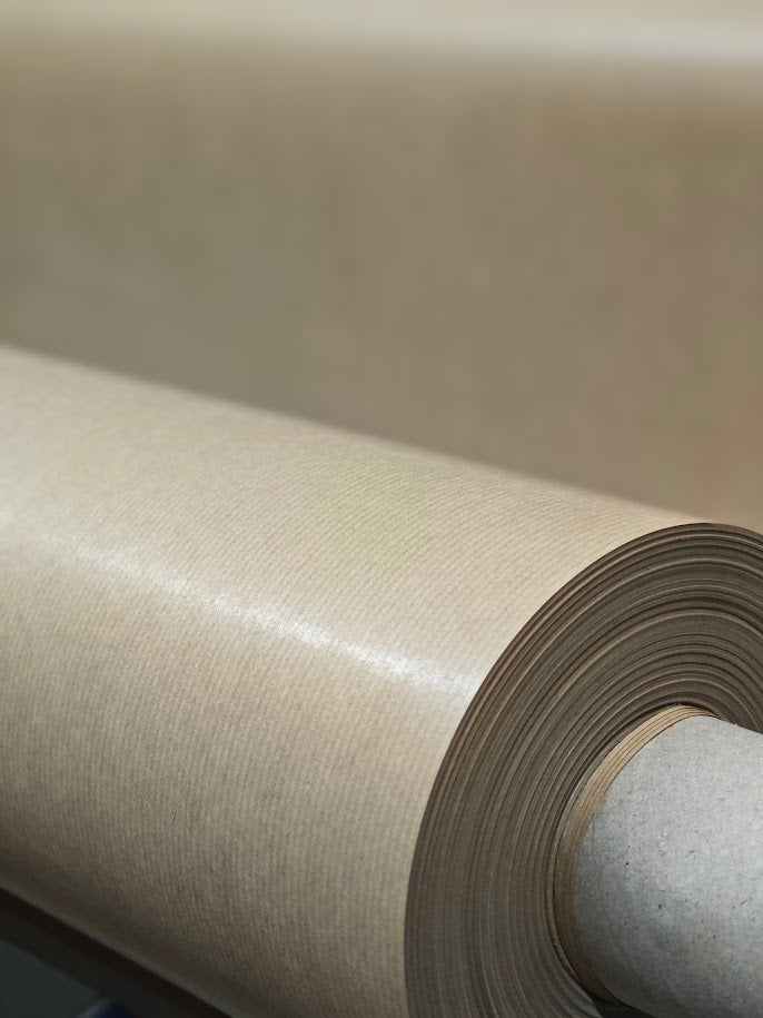 Pure Ribbed Brown Kraft Roll - 90GSM